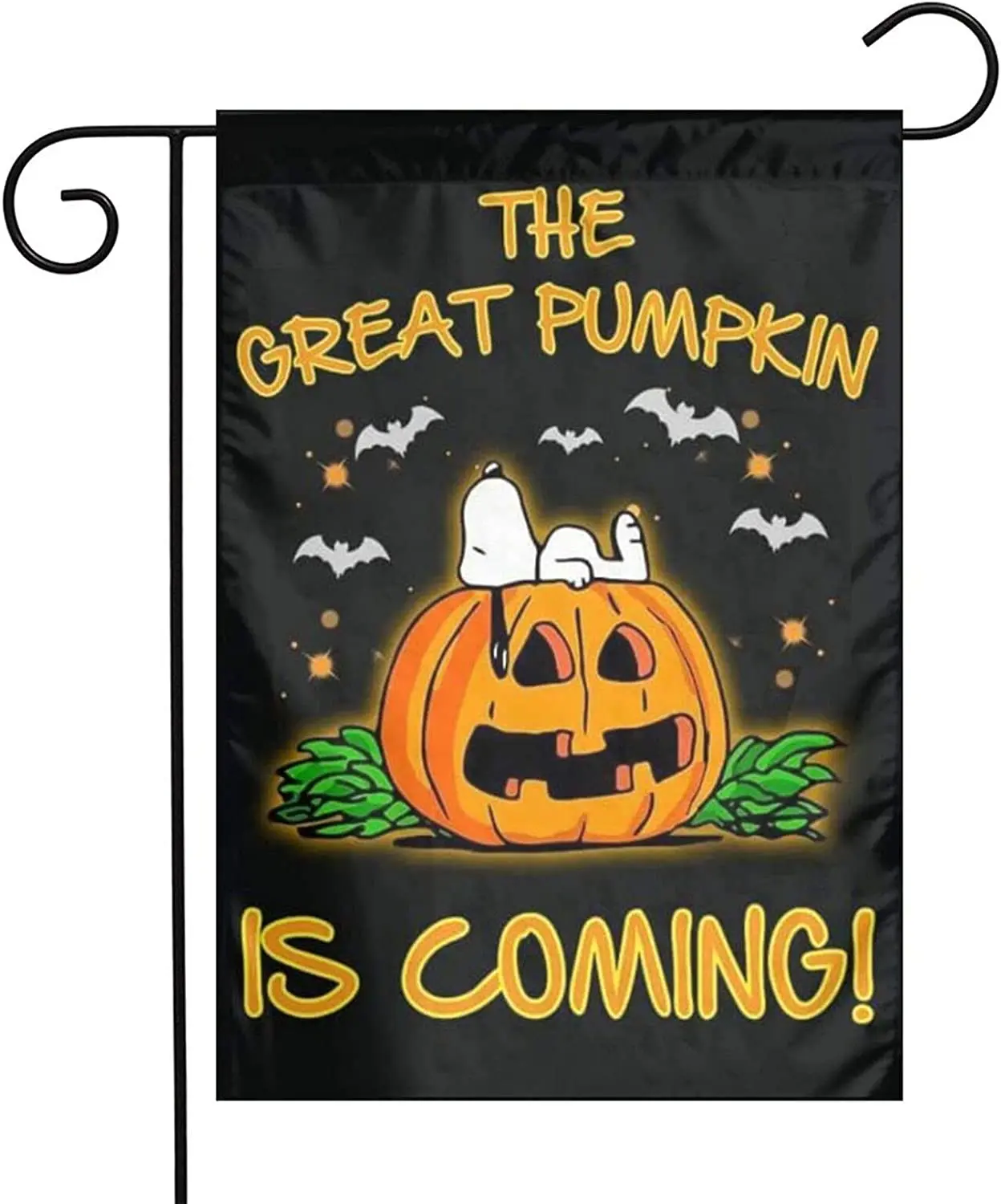 

Halloween Garden Flag for Home Yard Decor Indoor Outdoor 12X18 Inch The Great Pumpkin Is Coming Black