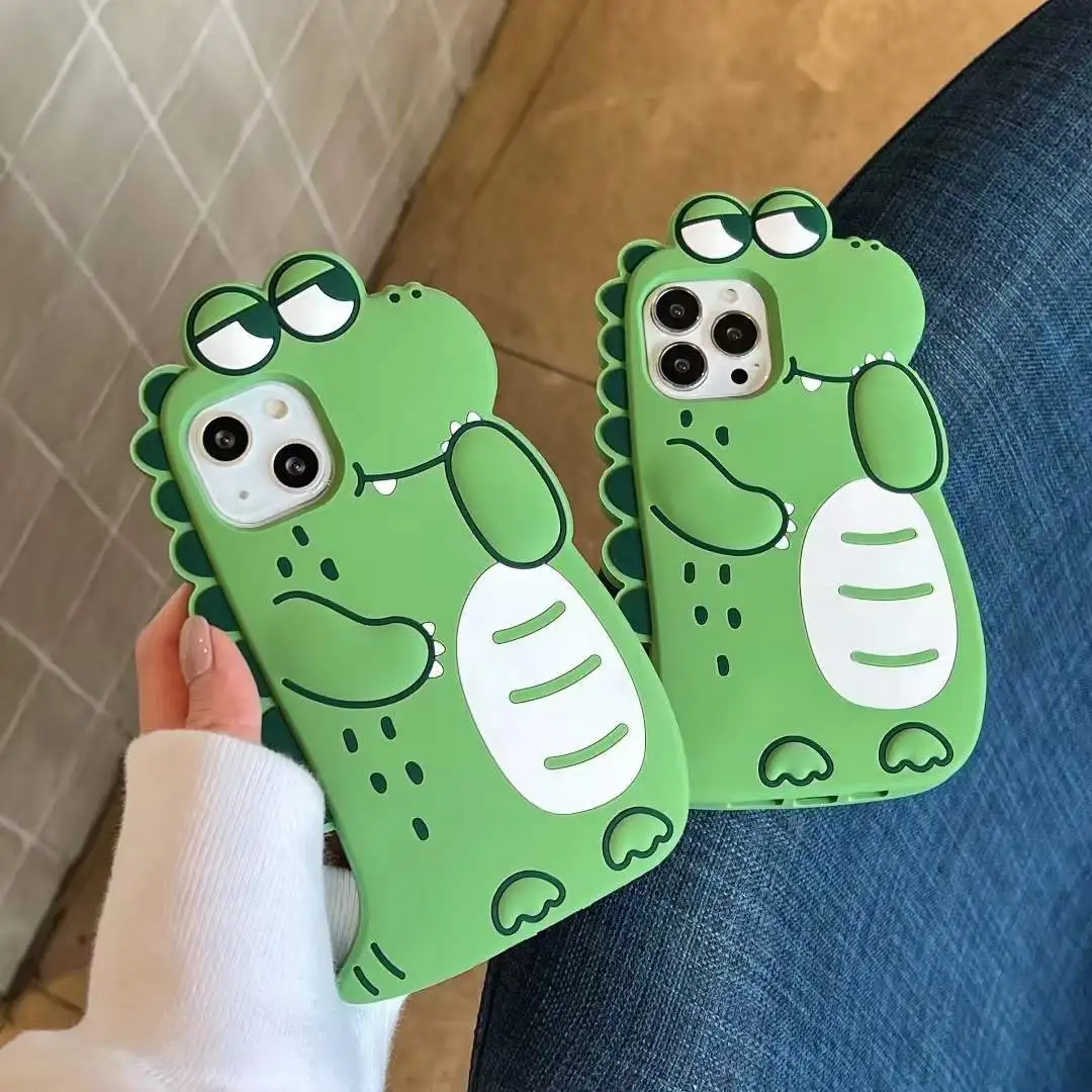 

Cartoon Crocodile Dinosaur Silicone Phone Case For Iphone Case 14 13 12 11 ProMax Pro XsMax X Xs XR