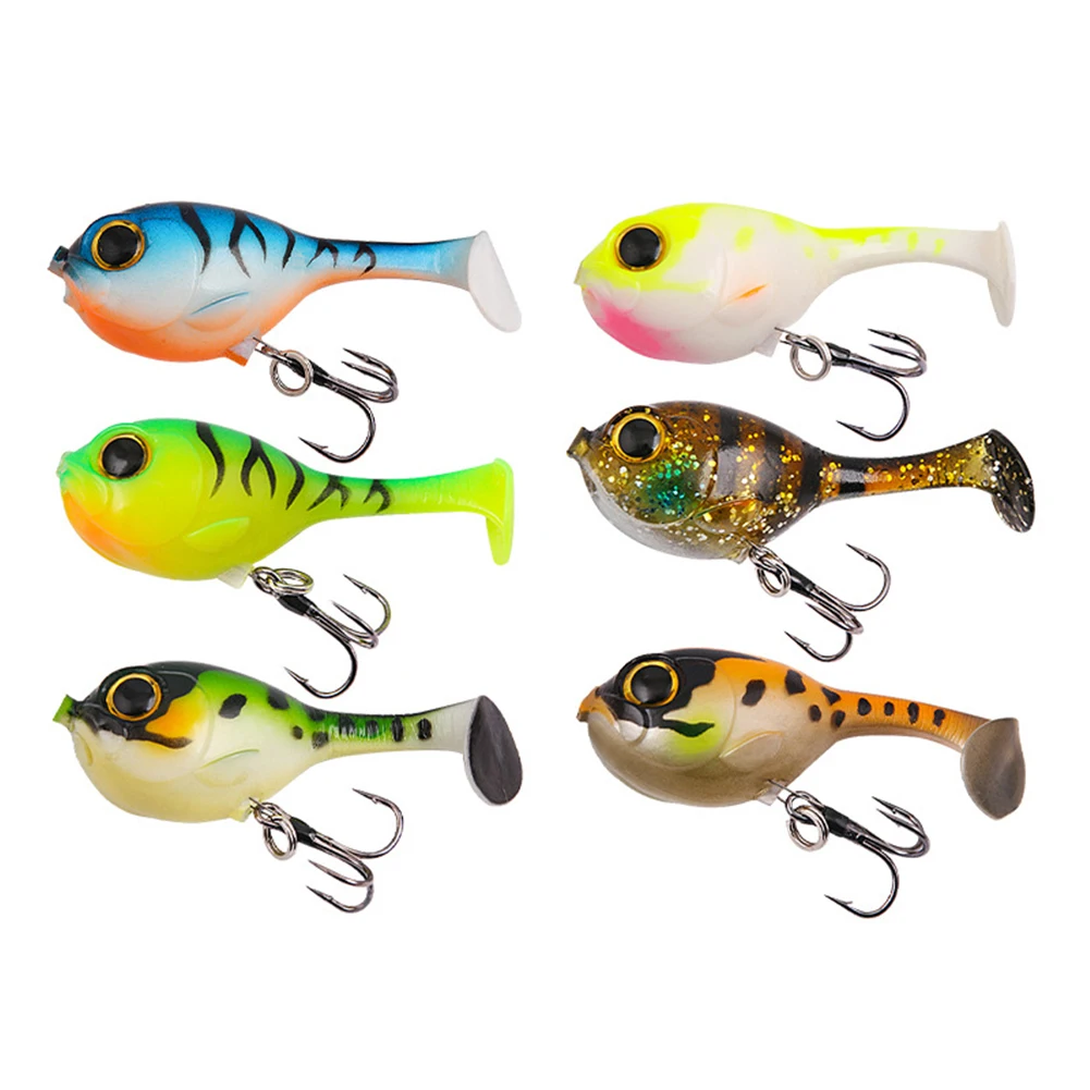 

62mm 9.5g Soft Bait Jighead Sinking Micro Fishing Lures 3d Eyes Artificial Crankbait Wobblers Swimbait Bass Pike Fishing Tackle