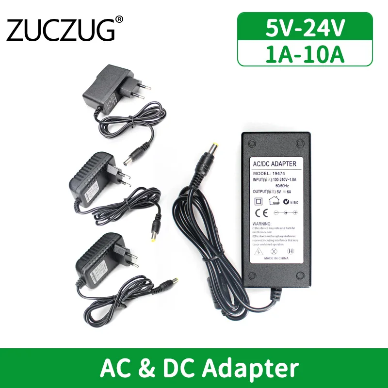 

AC DC Adapter 5V 10V 12V Switching Power Supply 24V 15V 1A 2A 3A 5A 6A 8A Inverter 220V To 12V Power Adapter Universal Charger