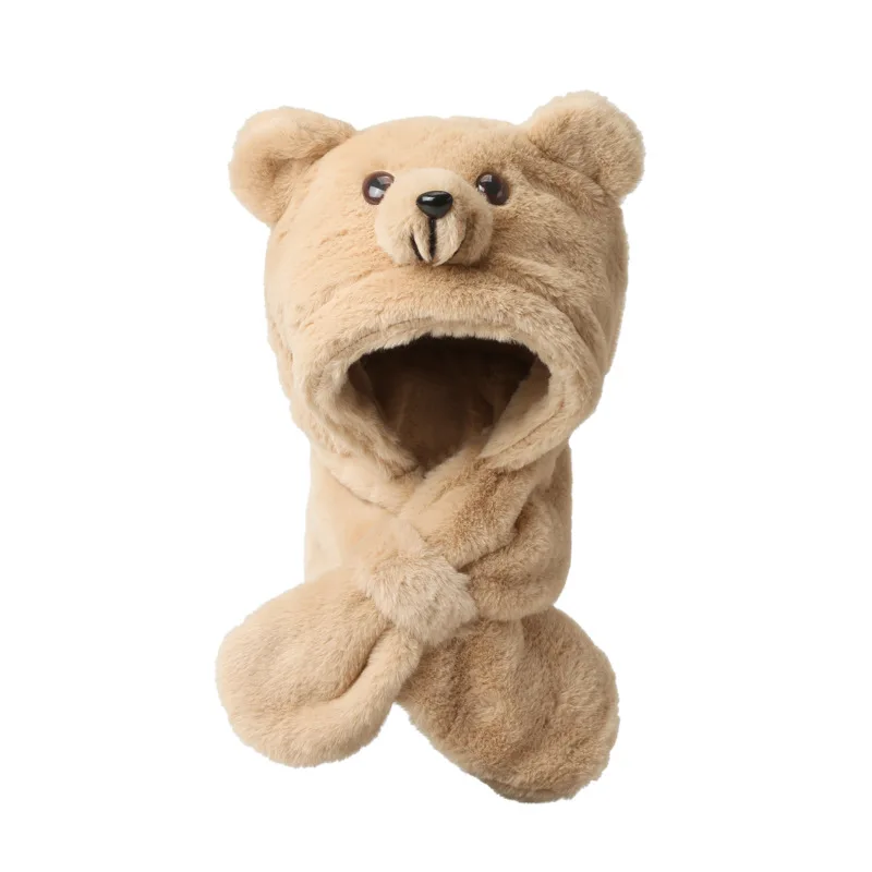 Новые мягкие пушистые зимние детские наушники с мультяшными ушками теплая