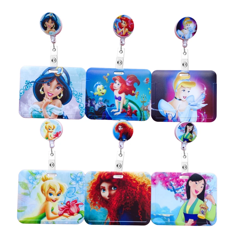 Disney Princess Cute Work Card Clip Doctor Nurse ID Name Badge Reel Holder Reels Chest Tag Accessories Factory Pass Card Clips