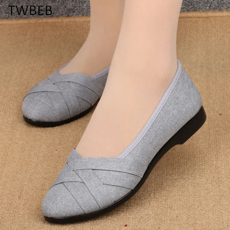 

Wfashion Omen Comfortable Cloth Flat Shoes Lady Cute Spring & Summer Slip on Loafers Lady Cool Street Shoes