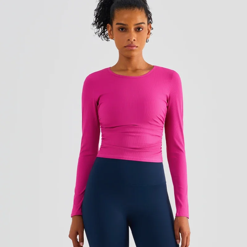 Новинка женская рубашка для йоги vnazvnasi с длинным рукавом спортивный топ высокой