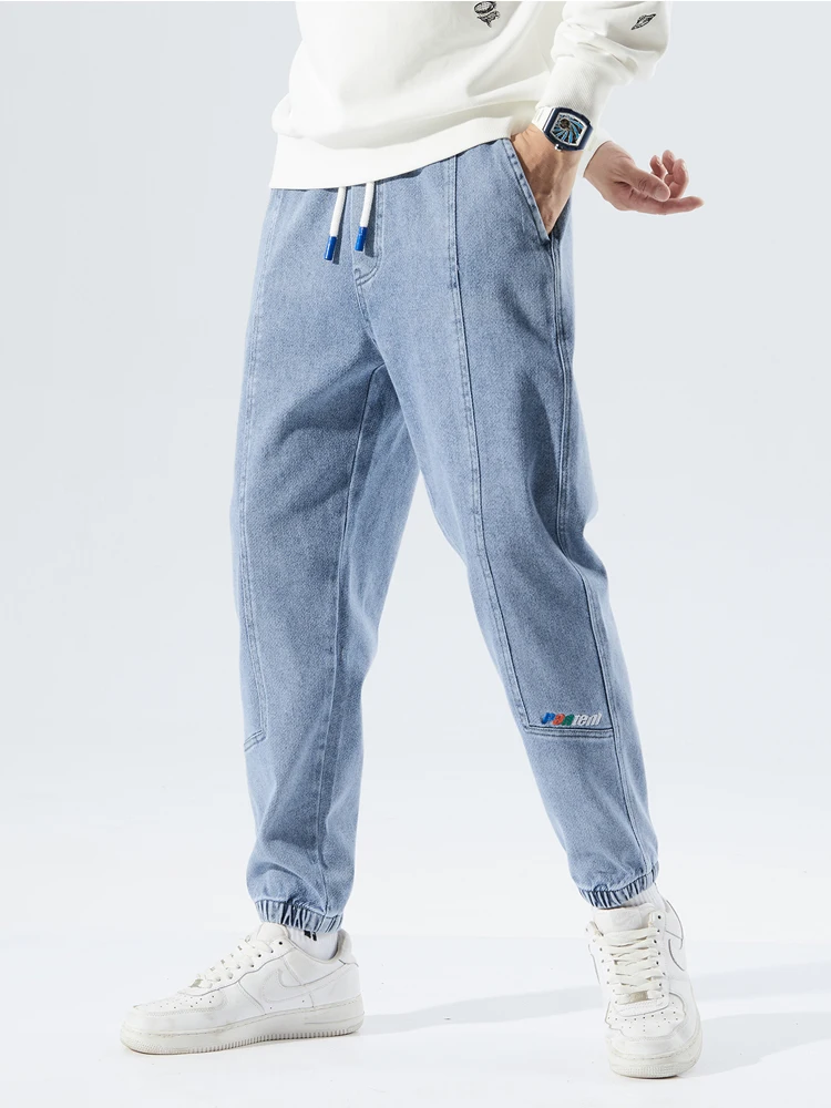 

Spring Autumn Plus Size Baggy Jeans Men Black Blue Stretch Cotton Denim Joggers Cargo Pants Casual Loose Harem Jean Trousers 8XL