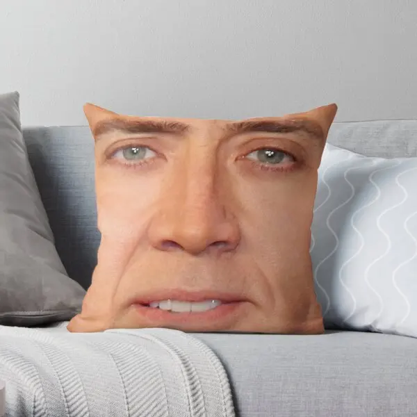 

Nicolas Cage Face V Printing Throw Pillow Cover Waist Office Wedding Anime Decor Hotel Case Throw Car Pillows not include