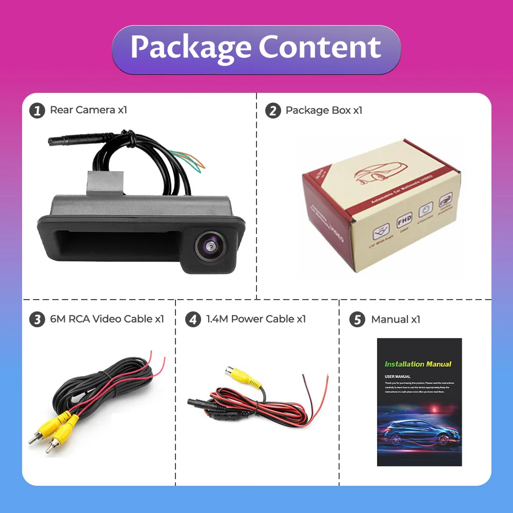 AHD 1080P Автомобильная камера заднего вида с ручкой багажника для Ford Mondeo MK4 CHIA-X Fiesta ST