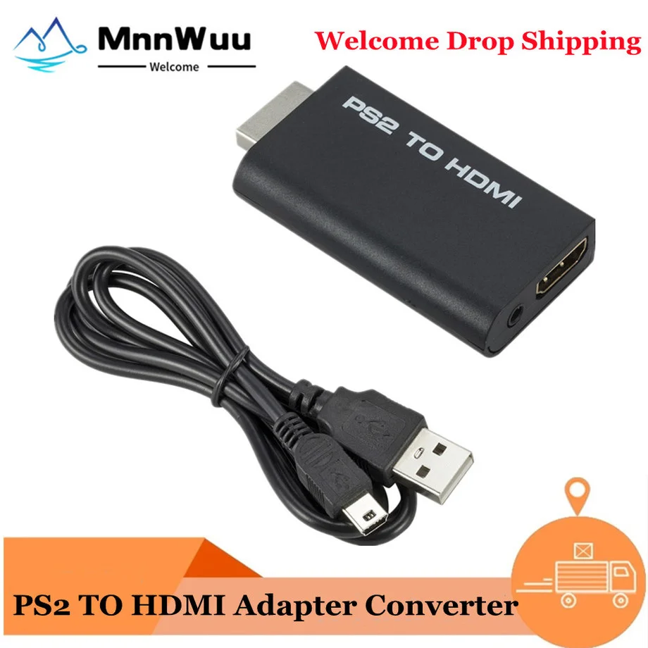 

Портативный аудио-видео преобразователь PS2 в HDMI-совместимый 480i/480p/576i с аудиовыходом 3,5 мм, поддержка PS2, режимы отображения PS2 в HD
