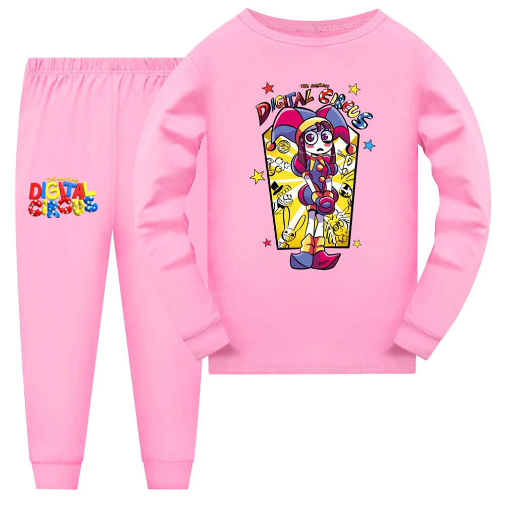 Детская удивительная цифровая цирковая Одежда для девочек Pomni осенний пижамный