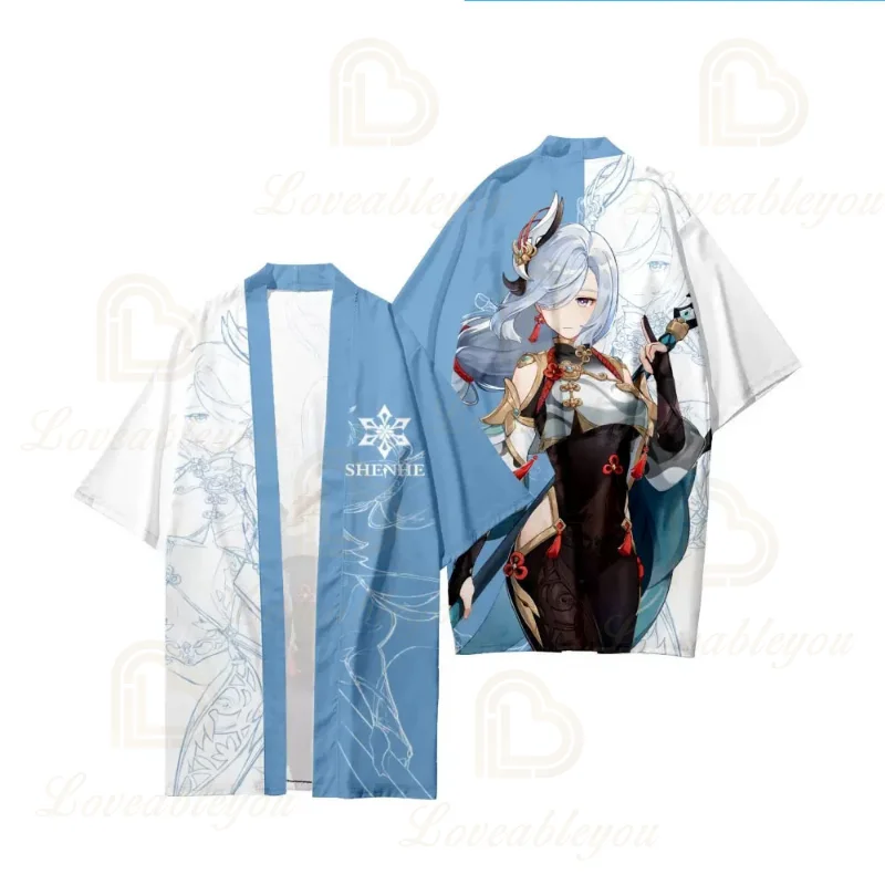 Халат-кимоно Genshin ударный для мужчин и женщин повседневная крутая Длинная