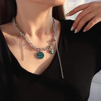 foydjew retro thai silver clavicle necklaces multi element style heart lucky round brand necklace women 2022 trend neck jewelry