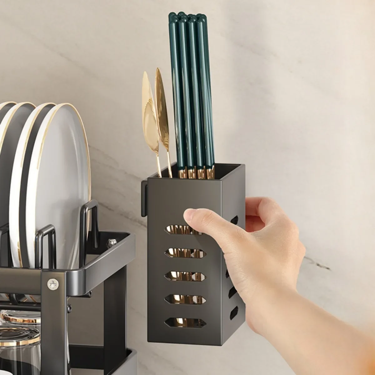 Регулируемая сушилка для посуды из нержавеющей стали