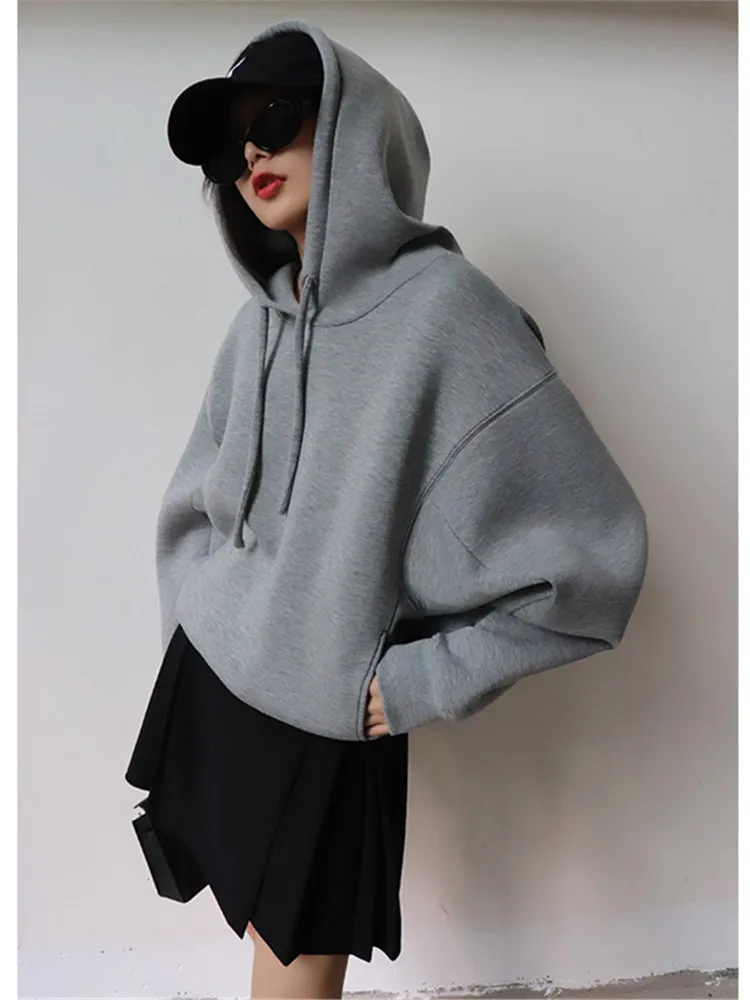 

Autumn Winter Solid Women Casual Air Cotton Hoodies Sweatshirt Long Sleeve Female Ladies Top Clothing
