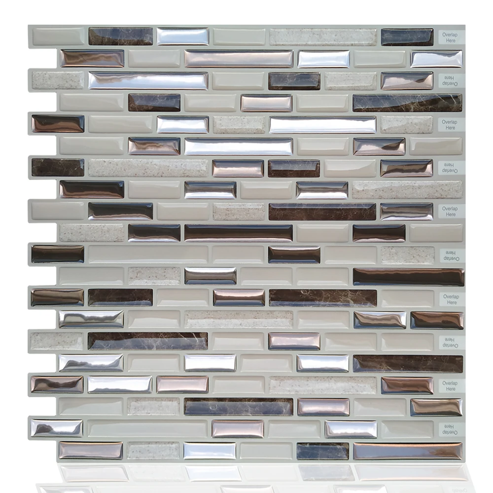 

3pcs Moroccan Self Adhesive Waterproof Kitchen Bathroom Vinyl Mosaic Peel And Stick Tile Stickers