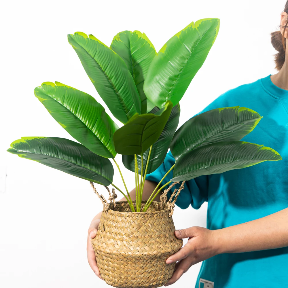

Искусственные растения монстеры 52/40 см, искусственная пальма, пластиковые листья банана, тропическая ветка дерева для рабочего стола, для д...