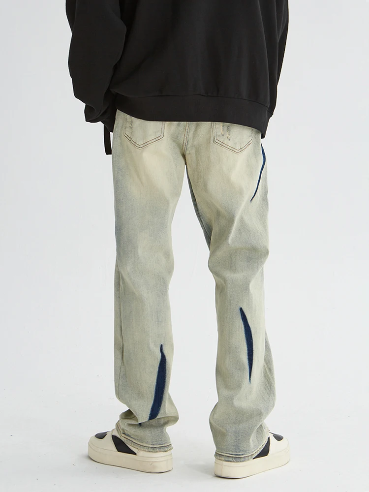 YIHANKE Man Pants Baggy Jeans for Men Y2k Clothes Wide Leg Straight Jeans Men's Clothing Street Clothing Boyfriend Style Jeans