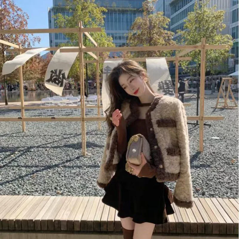 Винтажное теплое пальто из овечьей шерсти женское осенне-зимнее корейское