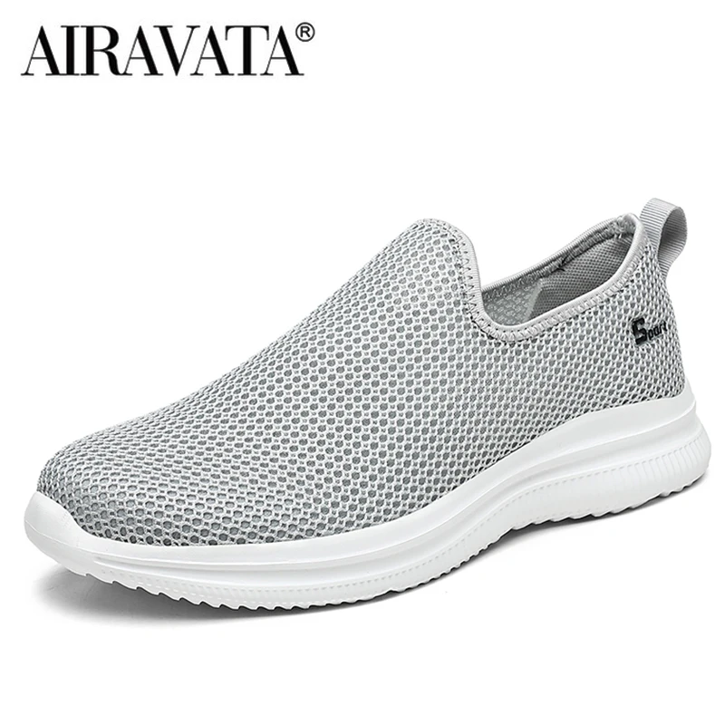 Men Women Casual Shoes Mesh Breathable Comfortable Sneakers Slip on Walking Shoes Flats Size 36-47