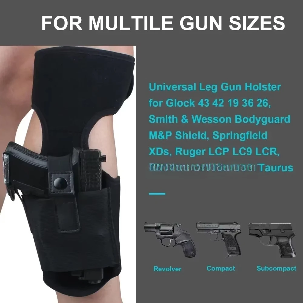 Фото Кобура для скрытого ношения на ноге для пистолетов Glock 17, 19, S&W M&P Shield, Ruger LCP, 9mm, Sauer, P238, Kimber, тактический подсумок №2