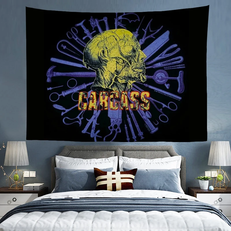 

Wall Tapestry Decoration Home Decorations Band Carcass Tapries Rock Boho Tapestries Garden Posters for Outside Room Decor House
