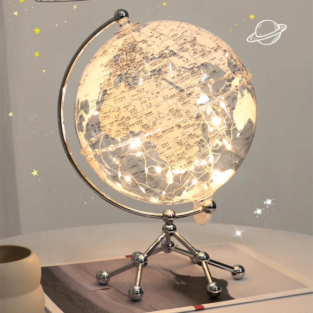 

Креативные прозрачные украшения в виде глобуса, роскошные высококачественные светильники для гостиной, телевизора, кабинета, офиса, рабоче...