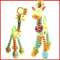plush infant toys baby development giraffe animal handbells rattles handle toys stroller hanging teether baby toys 0 12 months