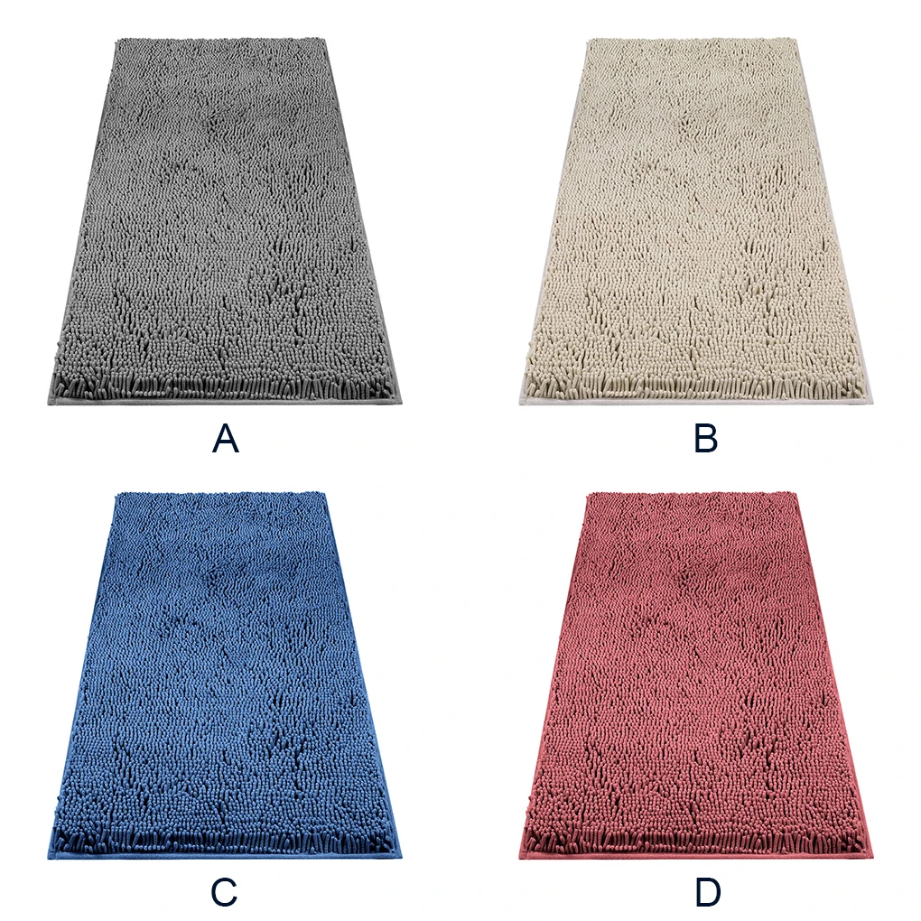 

Bath Mat Water Absorbing Pad Comfortable Shower Rug Washable Household Bathroom Door Floor Carpet Accessories Gray