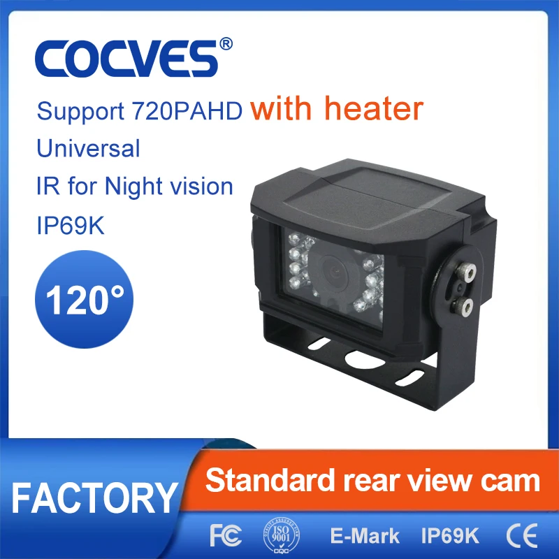 

COCVES HD Truck Reversing Camera With Heater IP69K Waterproof Truck Bus Car Vehicle Night Vision Backup Camera For -30℃ to 70℃