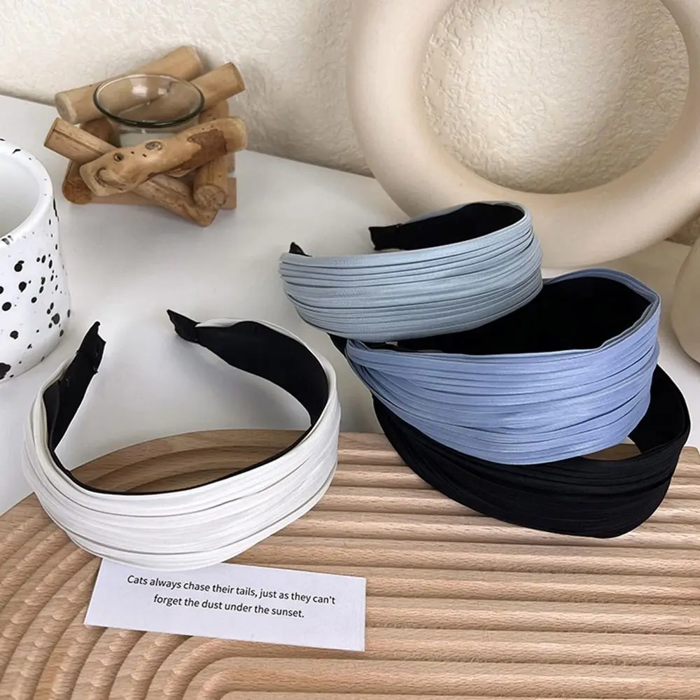 

Women Hairband Cloth Headdress Headwear Makeup Korean Style Headband Pleated Hair Hoop Hair Accessories For Girls