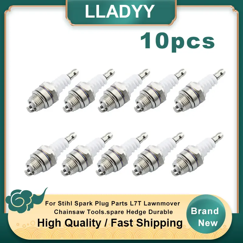 10pcs Spark Plugs Model L7T For Stihl Hedge Trimmer Lawnmover Blower Chainsaw Replacement Chain Saw Accessories