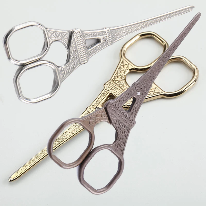 

New 2018 Vintage Gold Antique Embroidery Scissors Sewing Thread Scissors for Cut Cloth Eiffel Tower Scissors Tijeras Corta Hilos