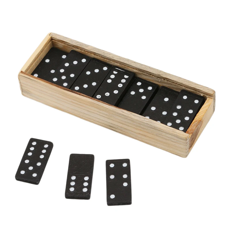 

28 Pcs/Set Wooden Domino Board Games Travel Funny Table Game Domino Toys Kid Children Educational Toys For Children Gifts