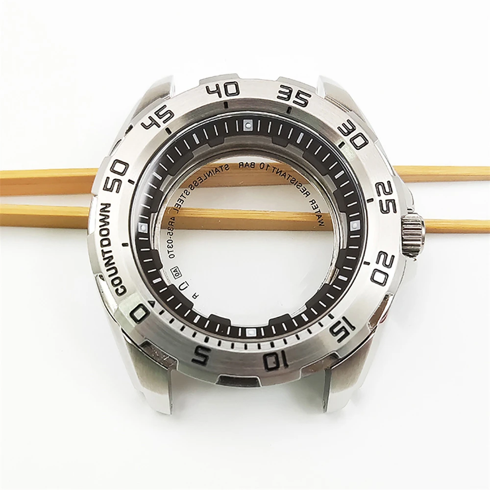 44mm 316L Steel Watch Case Transparent Back Cover Sapphire Mirror Case for NH35 NH36 Movement NH35A NH36A Fashion Watch Cases