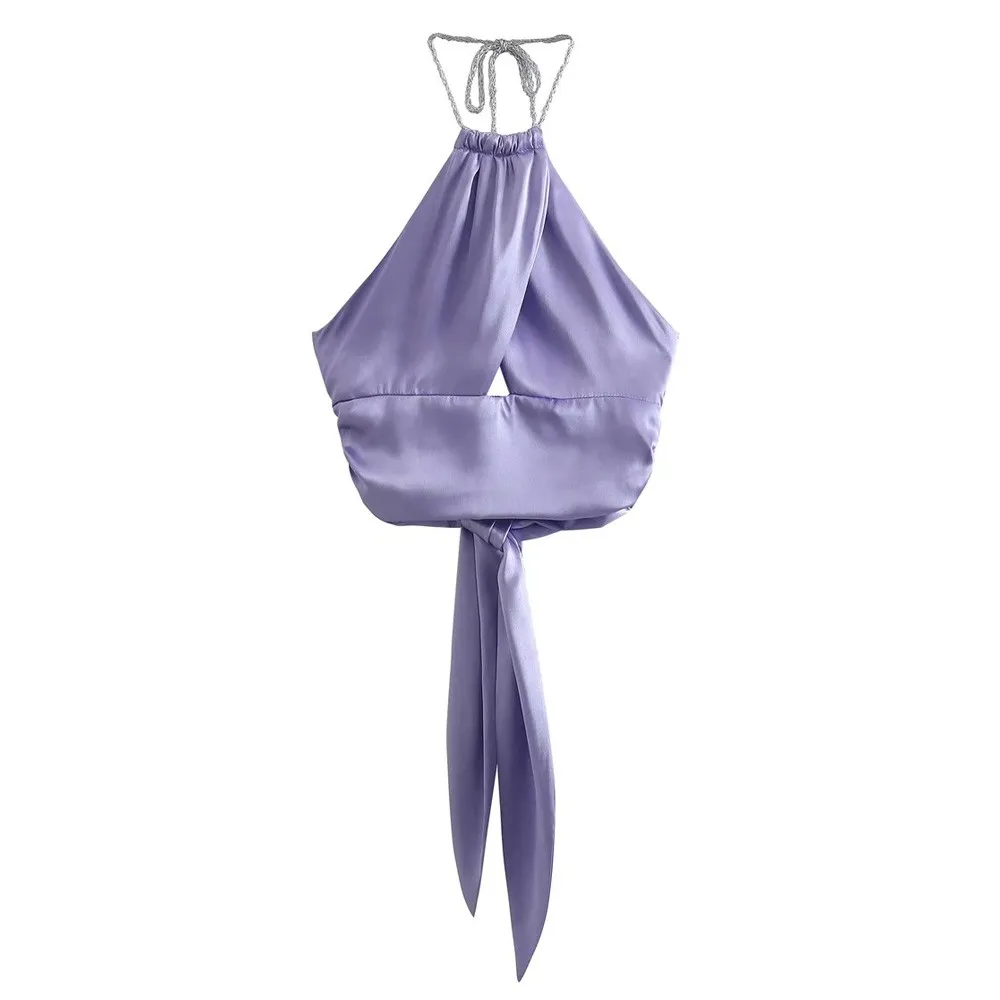 

Huaxiafan женские сексуальные модные мягкие на ощупь майки винтажные с открытой спиной на завязках женские майки для женщин