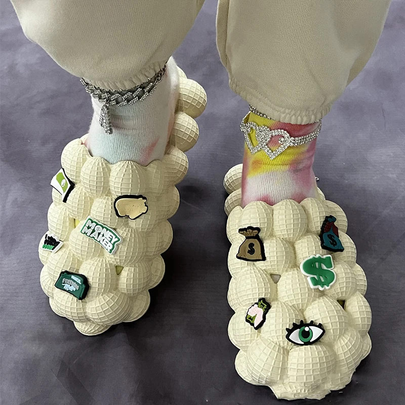 

ZMPDXY Girl Designer Exquisite DIY Decoration Cute Cartoon Garden Shoes Creative Funny Sandals Bling Accessories Garden Slides