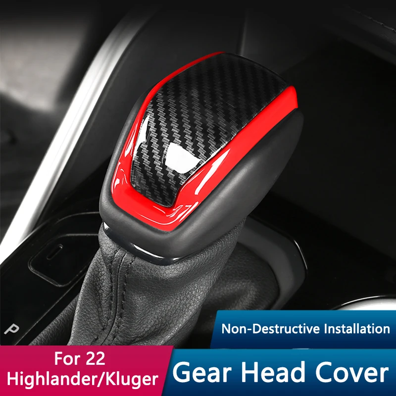 

QHCP Car Gear Shift Knob Head Handle Handball Cover Trim Fit For Toyota Harrier Venza RAV4 XA50 Highlander Kluger 2022 Accessory