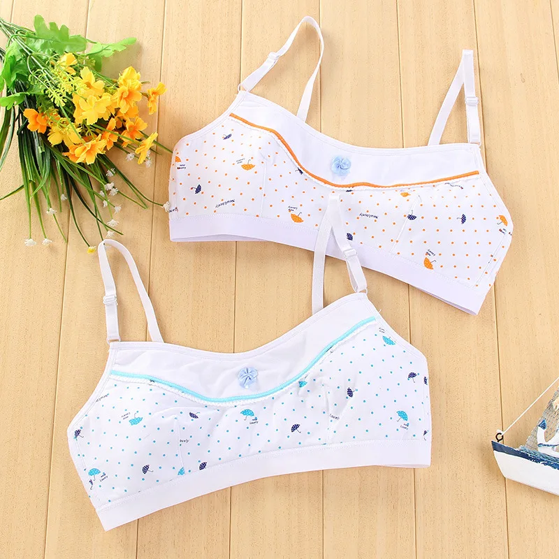

13-18 years old new solid color girl back button bra