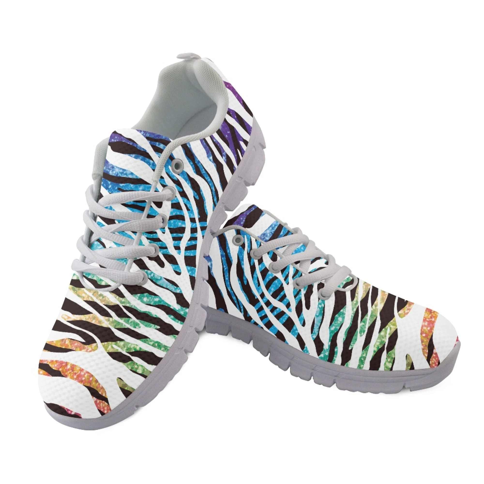

Yikeluo Zebra Color Prints Shoes for Women 2022 designer luxury Female Running Sneakers Light Mesh Flats Girls Cute Footwear