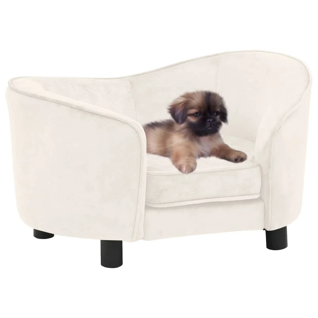 

Кремовый плюшевый диван для собак 69x49x40 см