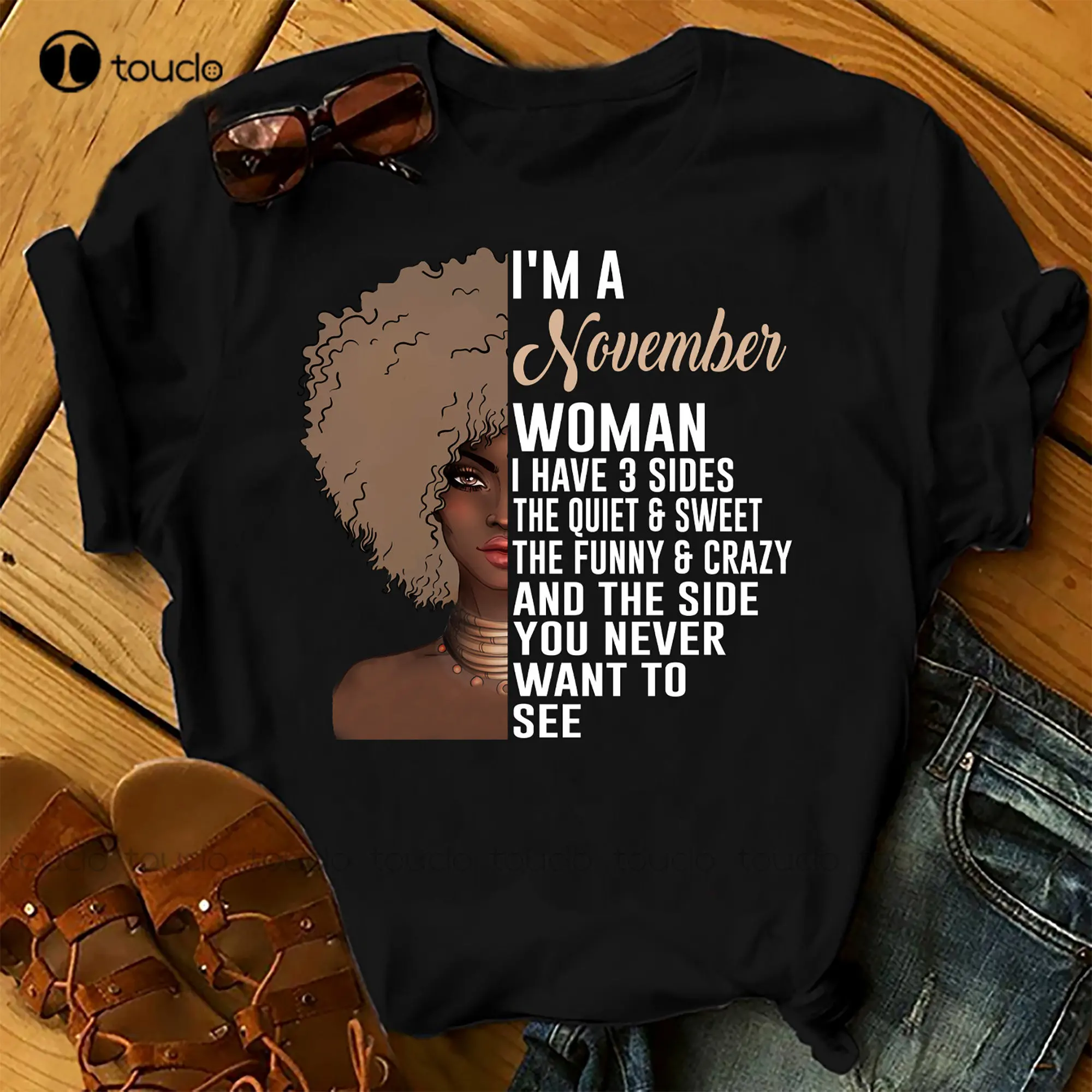 

Birthday November Woman With Three Sides Shirts Women Birthday T Shirts Summer Tops Beach T Shirts Big Brother Shirt Xs-5Xl New