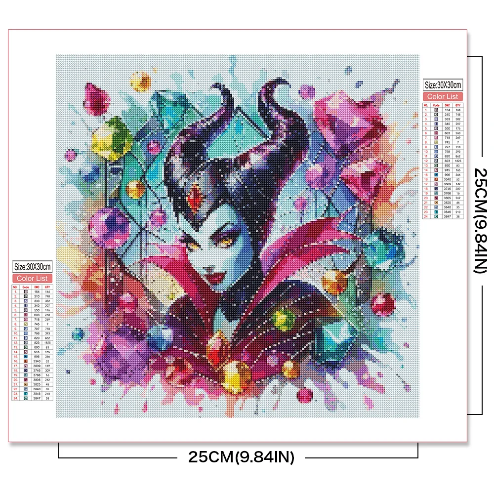 Набор Алмазной Живописи Disney 5D-Малефисента Полная Круглая Дрель Мозаика Вышивка