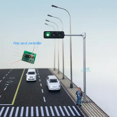 Модель светофора в масштабе Хо/накладные светофоры с контроллером/железная дорога/Макет железной дороги