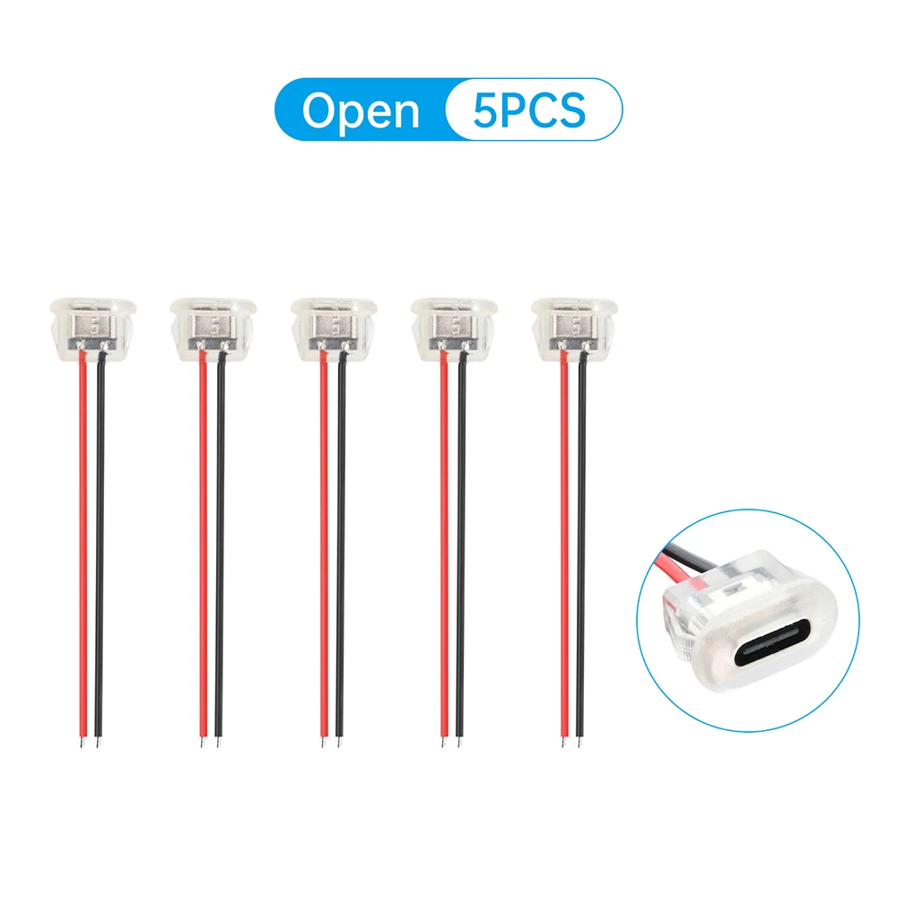 

Gaqqee прозрачные USB Type-C разъемы 5 шт.