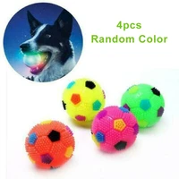 pet toy squeak glowing soccer ball dog toys flashing led light sound bouncy ball cleans teeth tools random color