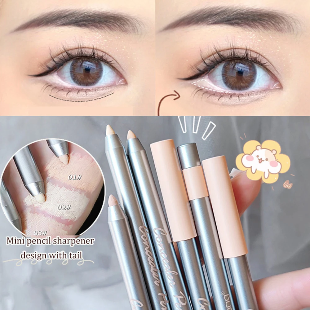 

3 Colors Silkworm Pen Face Bronzer Dark Circles Cover Contour Brighten Concealer Pencil Matte Shimmer Makeup Women Beauty