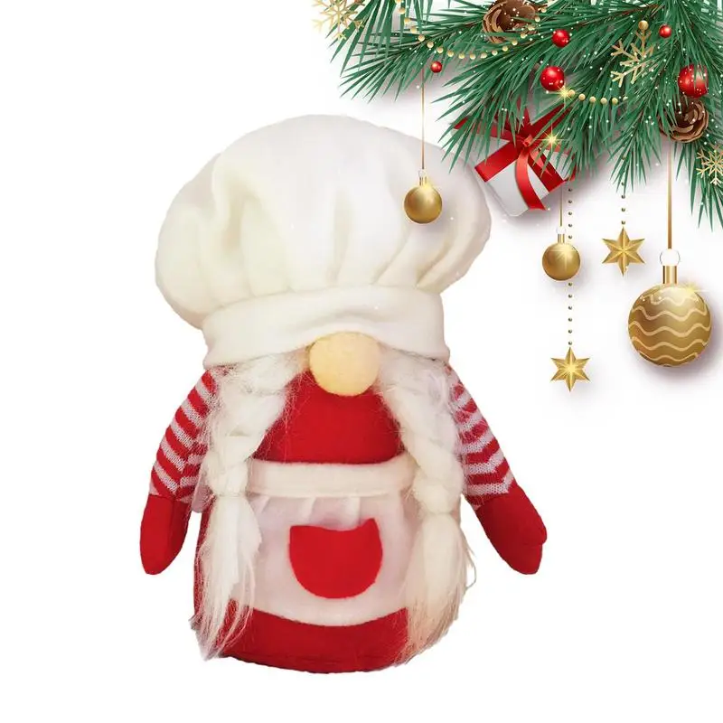 

Рождественские украшения в виде гнома, шеф-повар, эльф, кукла без лица, украшения ручной работы, шеф-повар, эльф, кукла без лица для семьи, Рождество