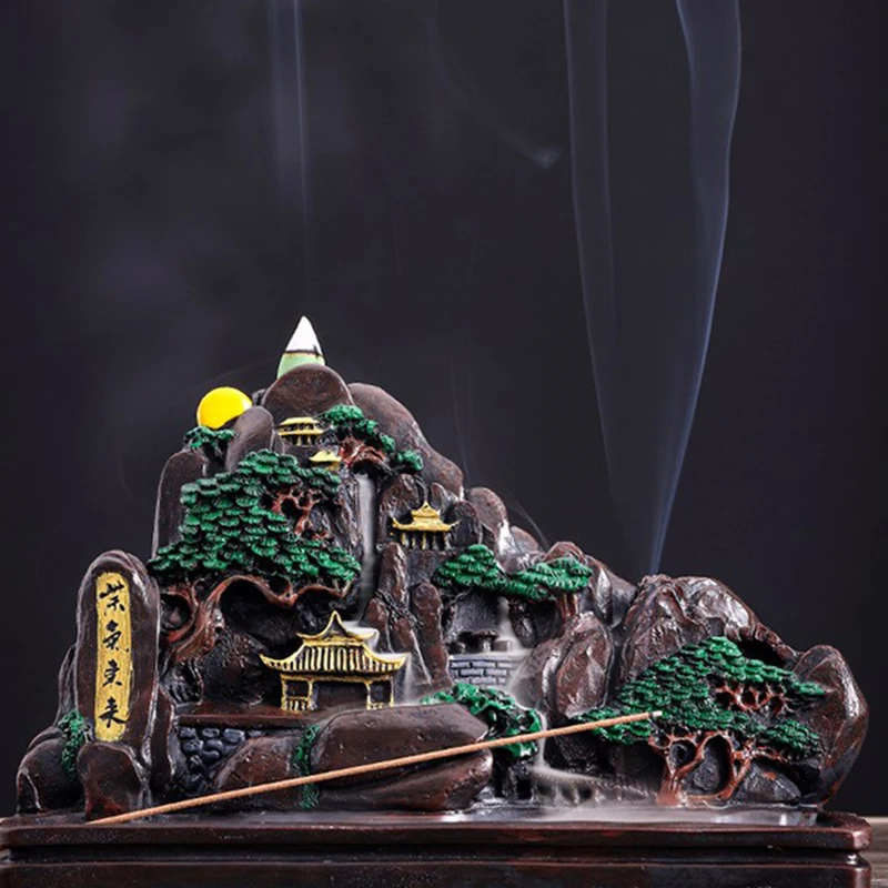 

Resin Backflow Incense Burner Waterfall Ramadan Spiritual Alpine Incense Burner Air Freshener Mechero Fragrance Diffuser