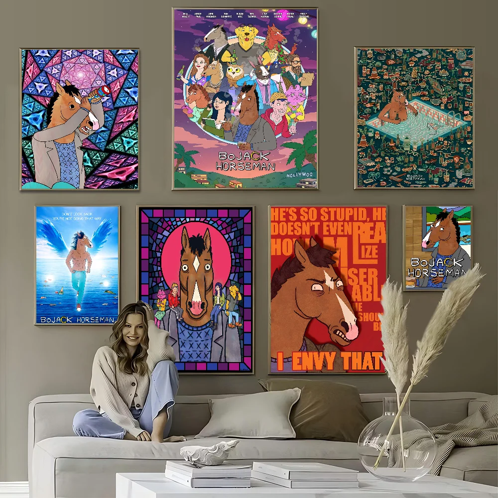 B-BoJack забавные классические винтажные постеры H-Horsemans HD качественные настенные