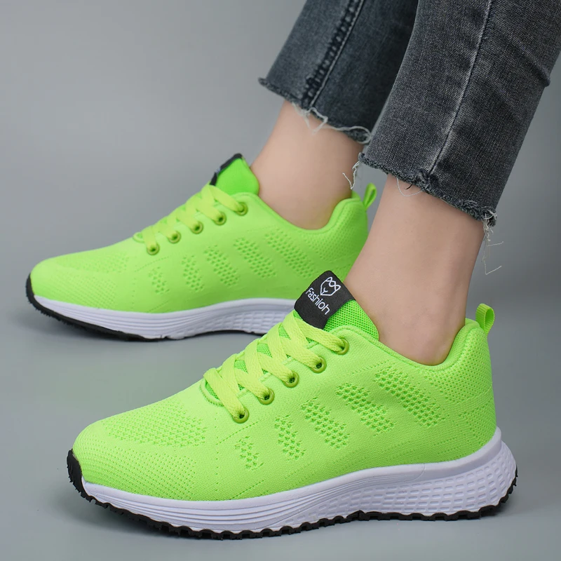 Women Sports Shoes for Women Summer 2023 Casual Tennis Shoes Breathable Walking Mesh Lace Up Flat Running Shoes Sneakers Female