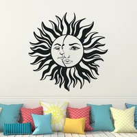 sun moon wall stickers crescent bedroom home decoration decals vinyl creative face murals removable sunny poster dw14050